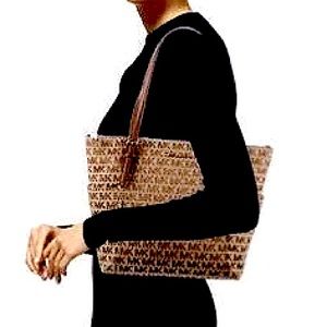 Michael Kors Signature Brown Canvas Tote/Shoulder Bag